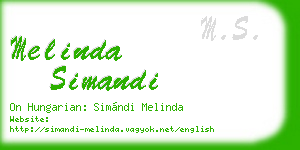 melinda simandi business card